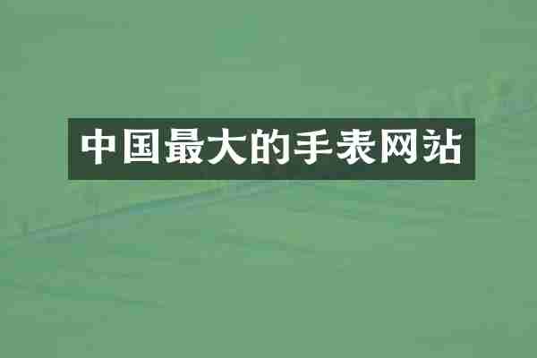 中国最大的手表网站