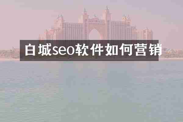 白城seo软件如何营销
