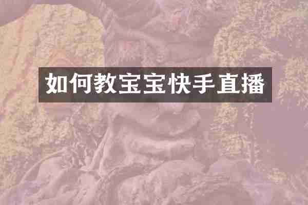 如何教宝宝快手直播