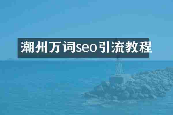 潮州万词seo引流教程