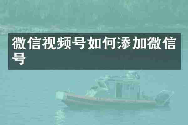 微信视频号如何添加微信号
