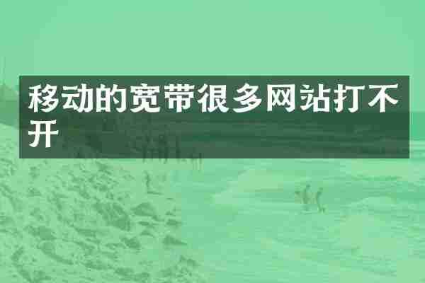 移动的宽带很多网站打不开