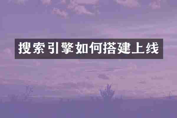 搜索引擎如何搭建上线