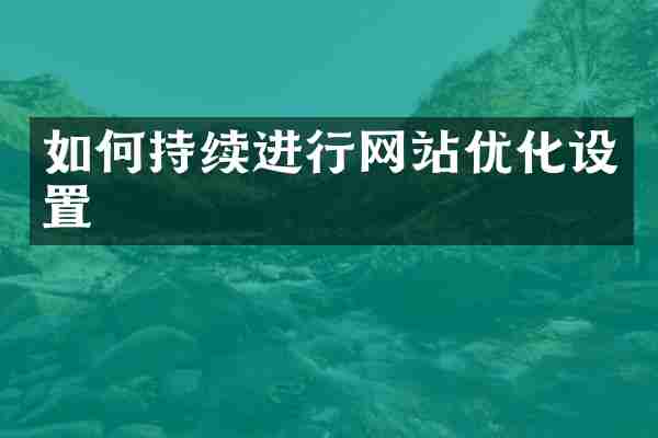 如何持续进行网站优化设置