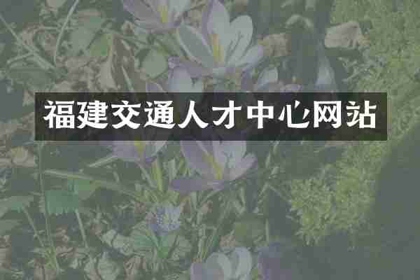 福建交通人才中心网站
