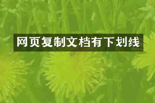 网页复制文档有下划线