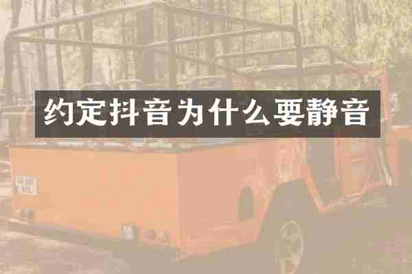 约定抖音为什么要静音