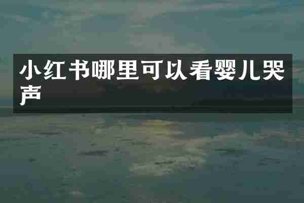 小红书哪里可以看婴儿哭声