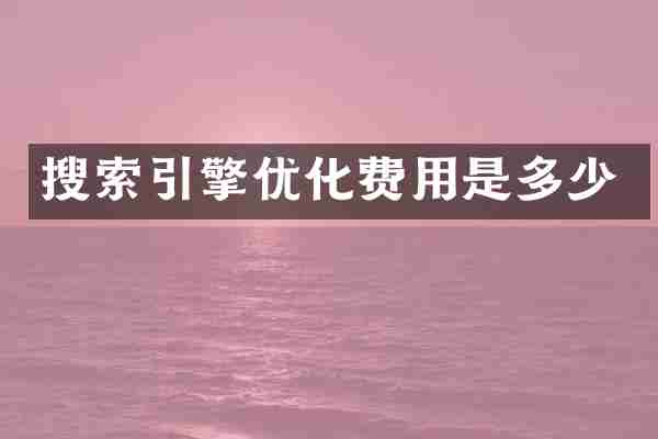 搜索引擎优化费用是多少