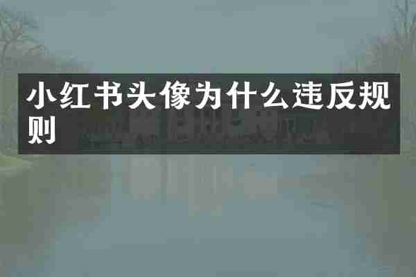 小红书头像为什么违反规则
