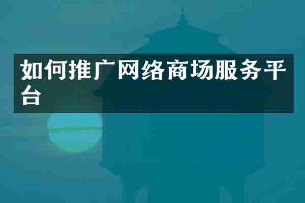 如何推广网络商场服务平台