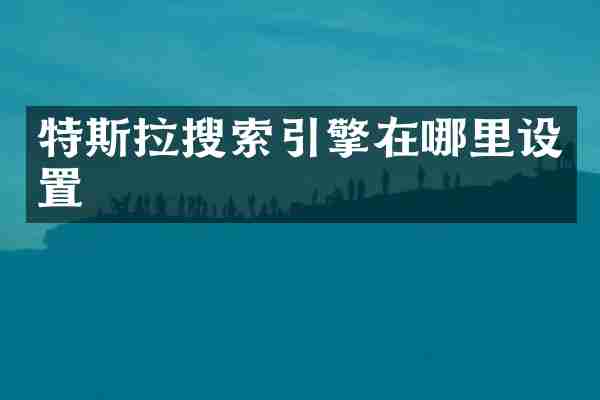特斯拉搜索引擎在哪里设置