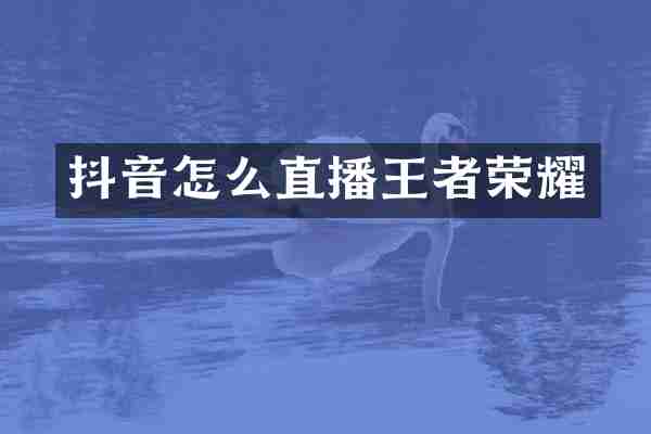 抖音怎么直播王者荣耀