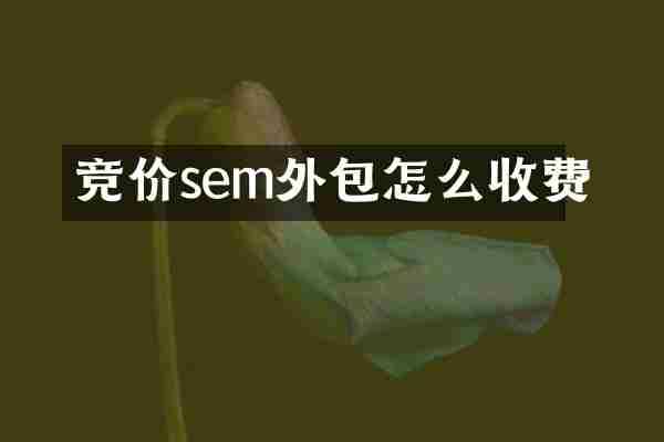 竞价sem外包怎么收费