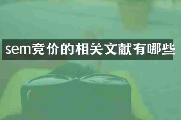 sem竞价的相关文献有哪些
