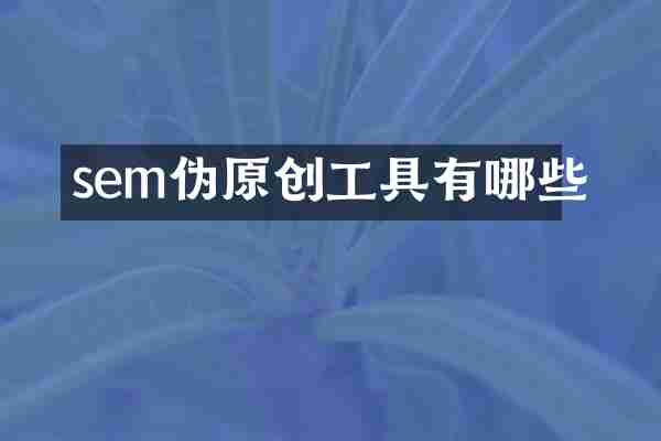 sem伪原创工具有哪些