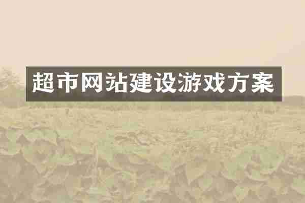 超市网站建设游戏方案