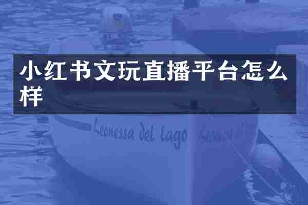 小红书文玩直播平台怎么样