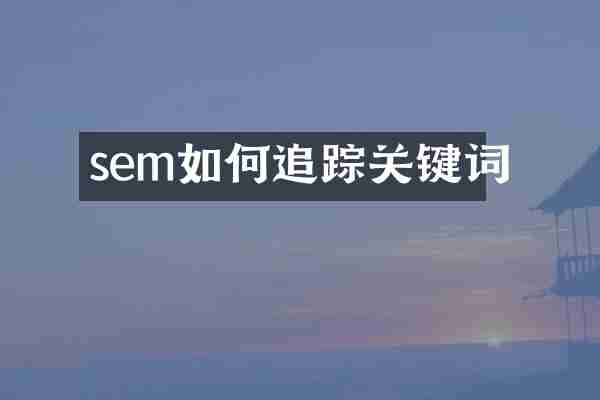 sem如何追踪关键词