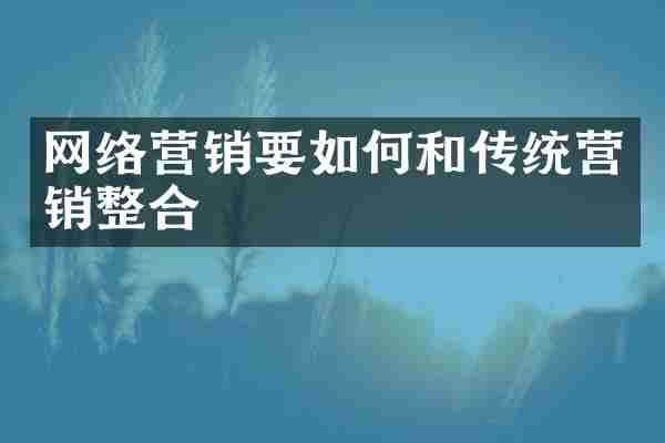 网络营销要如何和传统营销整合