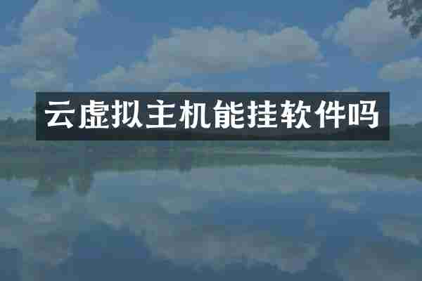 云虚拟主机能挂软件吗