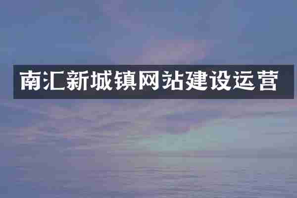 南汇新城镇网站建设运营