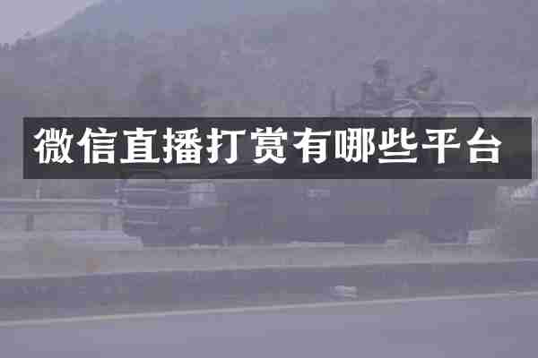 微信直播打赏有哪些平台