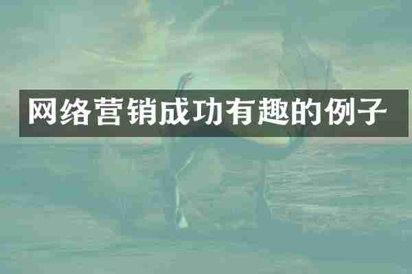 网络营销成功有趣的例子