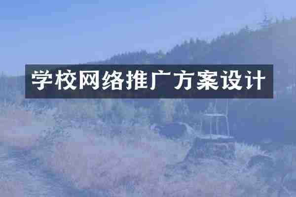 学校网络推广方案设计