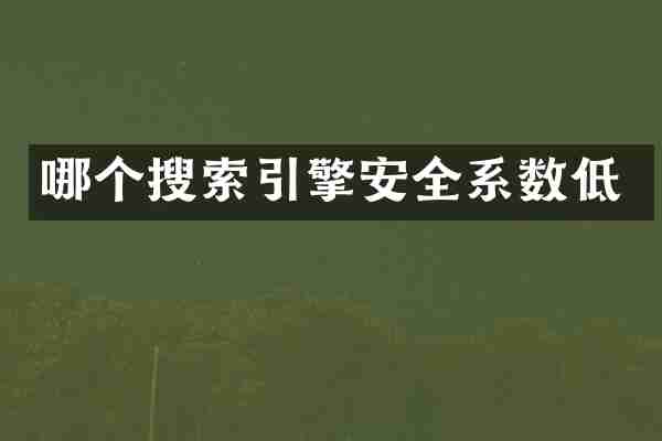 哪个搜索引擎安全系数低