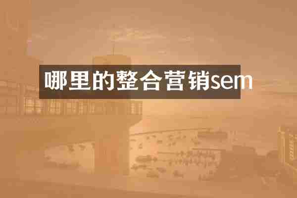哪里的整合营销sem