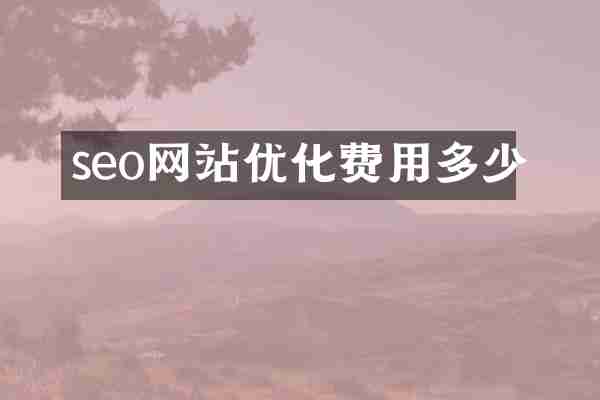 seo网站优化费用多少