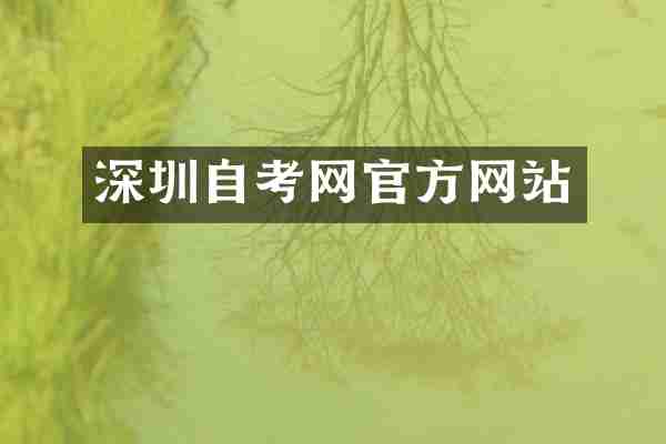 深圳自考网官方网站