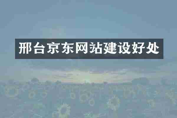 邢台京东网站建设好处