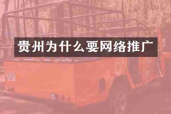 贵州为什么要网络推广