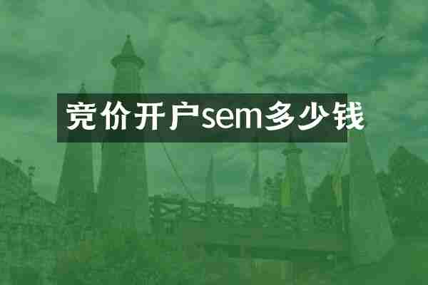 竞价开户sem多少钱
