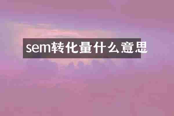 sem转化量什么意思