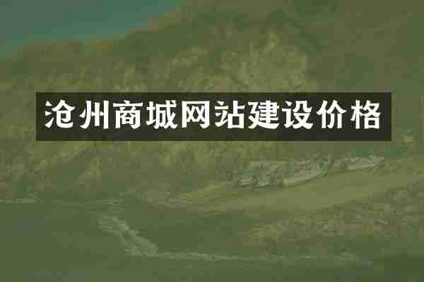 沧州商城网站建设价格