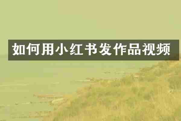 如何用小红书发作品视频