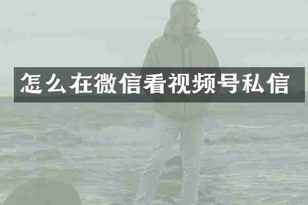 怎么在微信看视频号私信