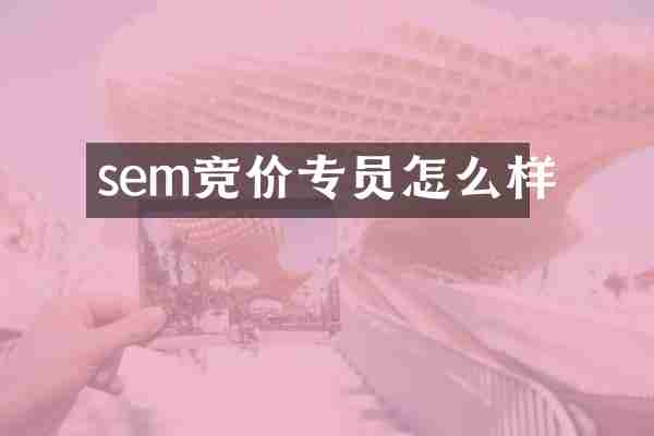 sem竞价专员怎么样
