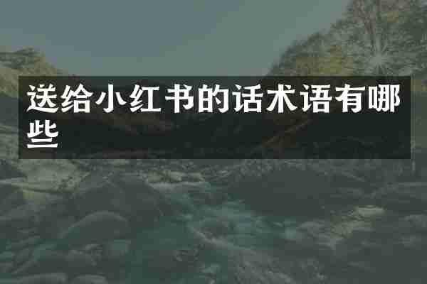 送给小红书的话术语有哪些