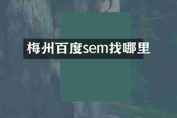 梅州百度sem找哪里