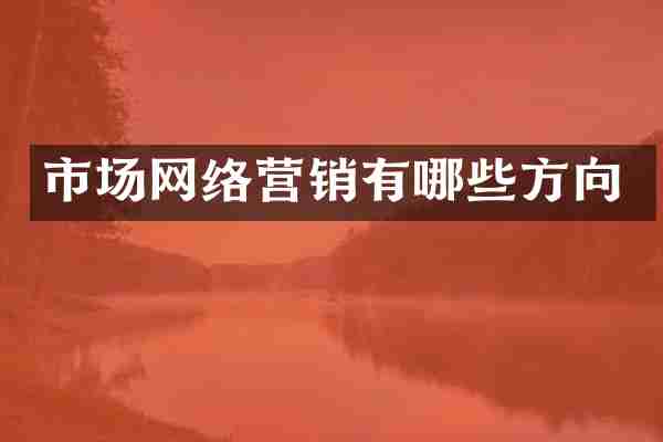 市场网络营销有哪些方向