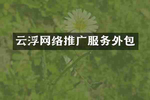云浮网络推广服务外包