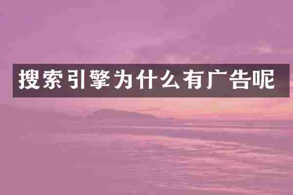 搜索引擎为什么有广告呢