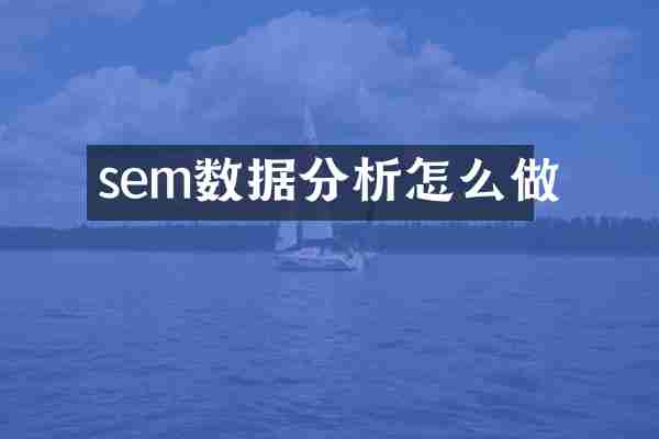 sem数据分析怎么做