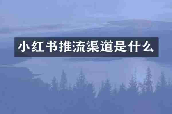 小红书推流渠道是什么