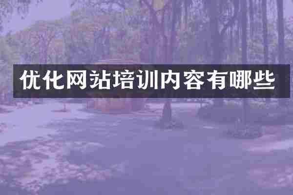 优化网站培训内容有哪些