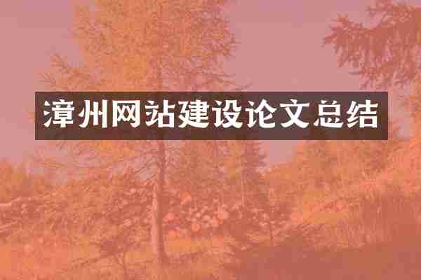 漳州网站建设论文总结